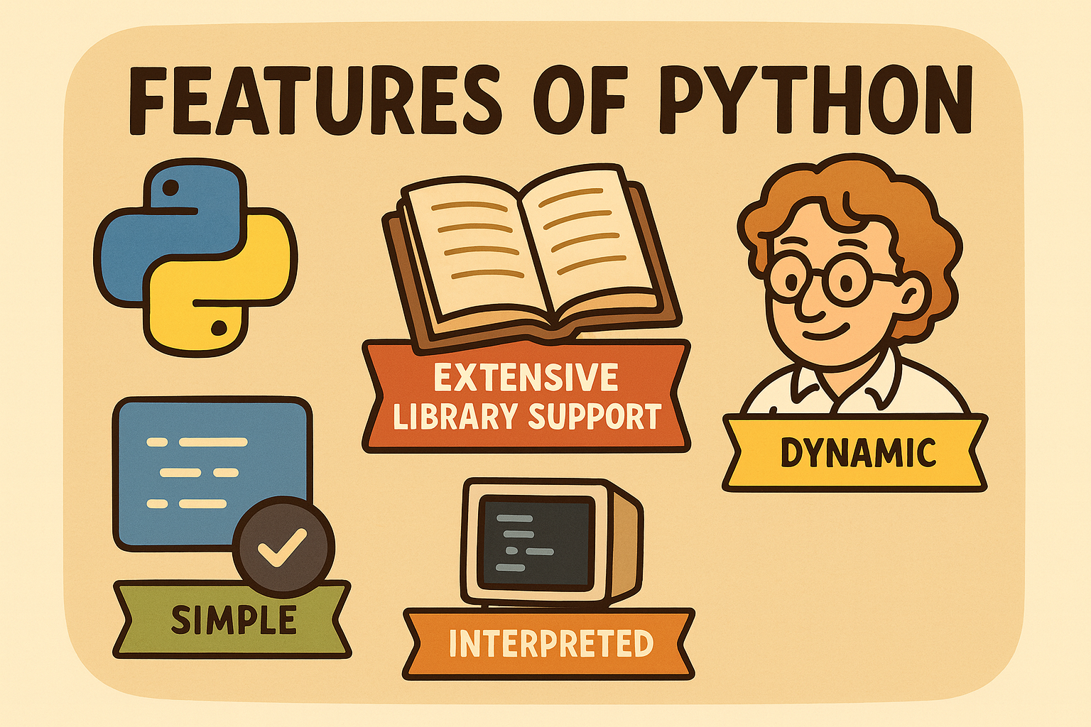 Features of Python…