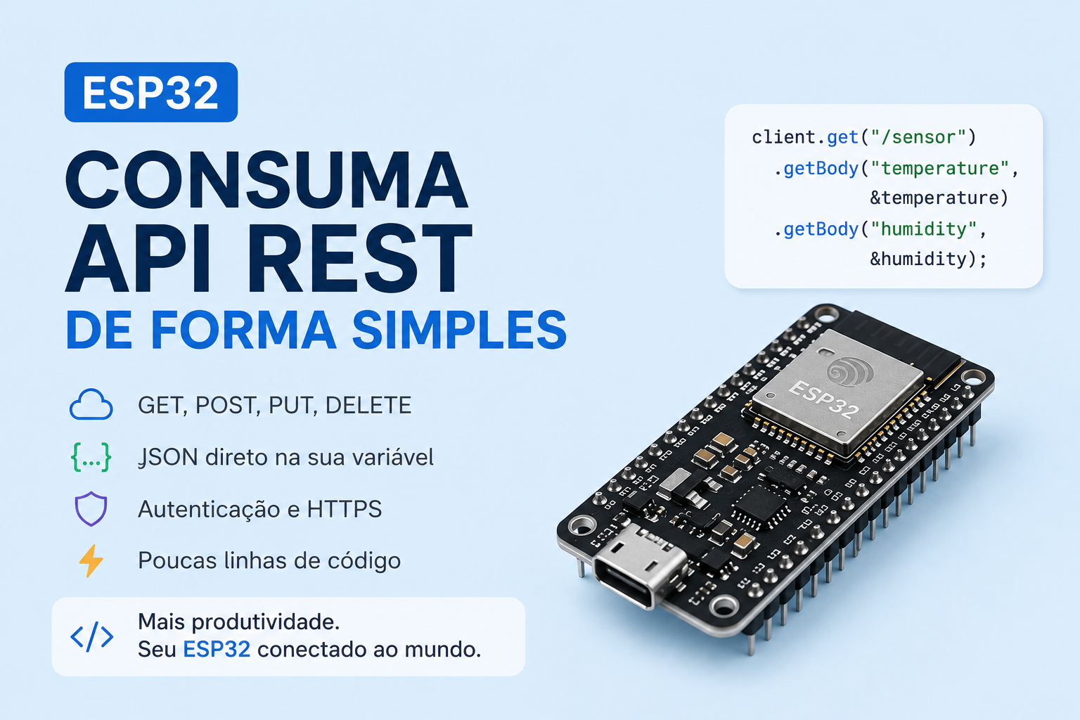 Como consumir uma API REST no ESP32 de forma simples, sem precisar fazer parsing manual de JSON