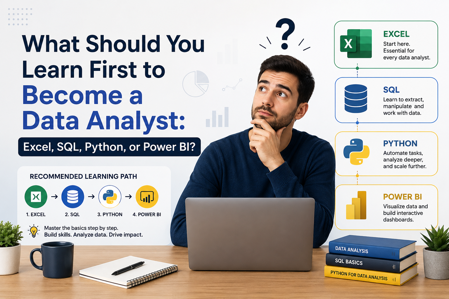 What Should You Learn First to Become a Data Analyst: Excel, SQL, Python, or Power BI?