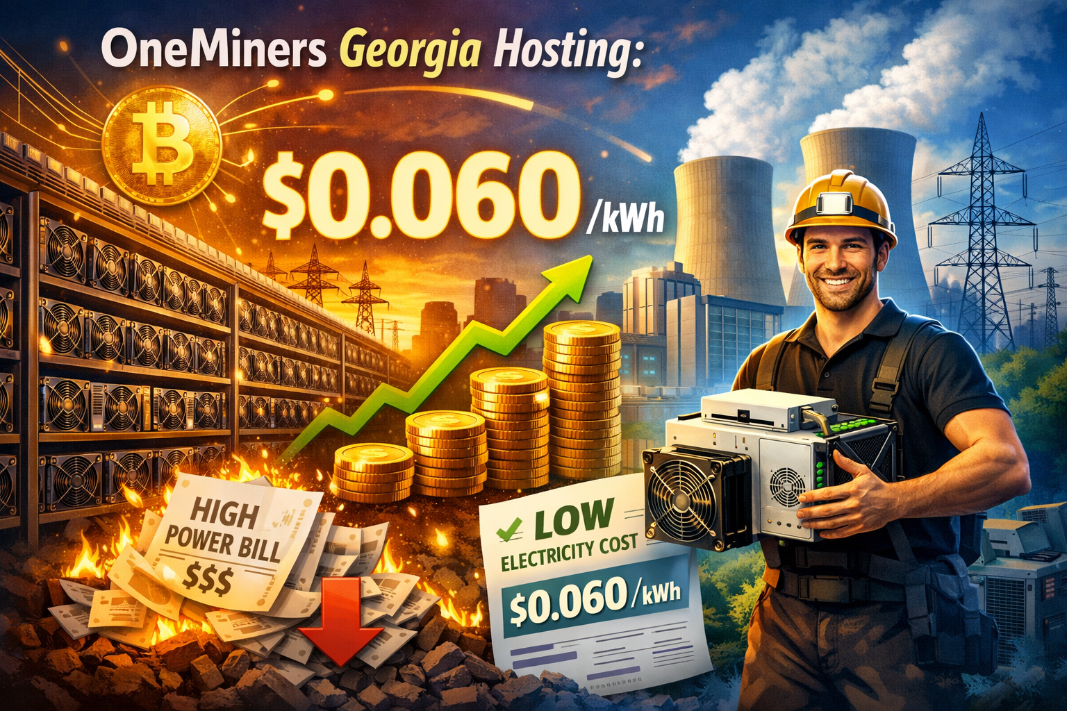 OneMiners Georgia Hosting: Maximize Profits at $0.060/kWh
