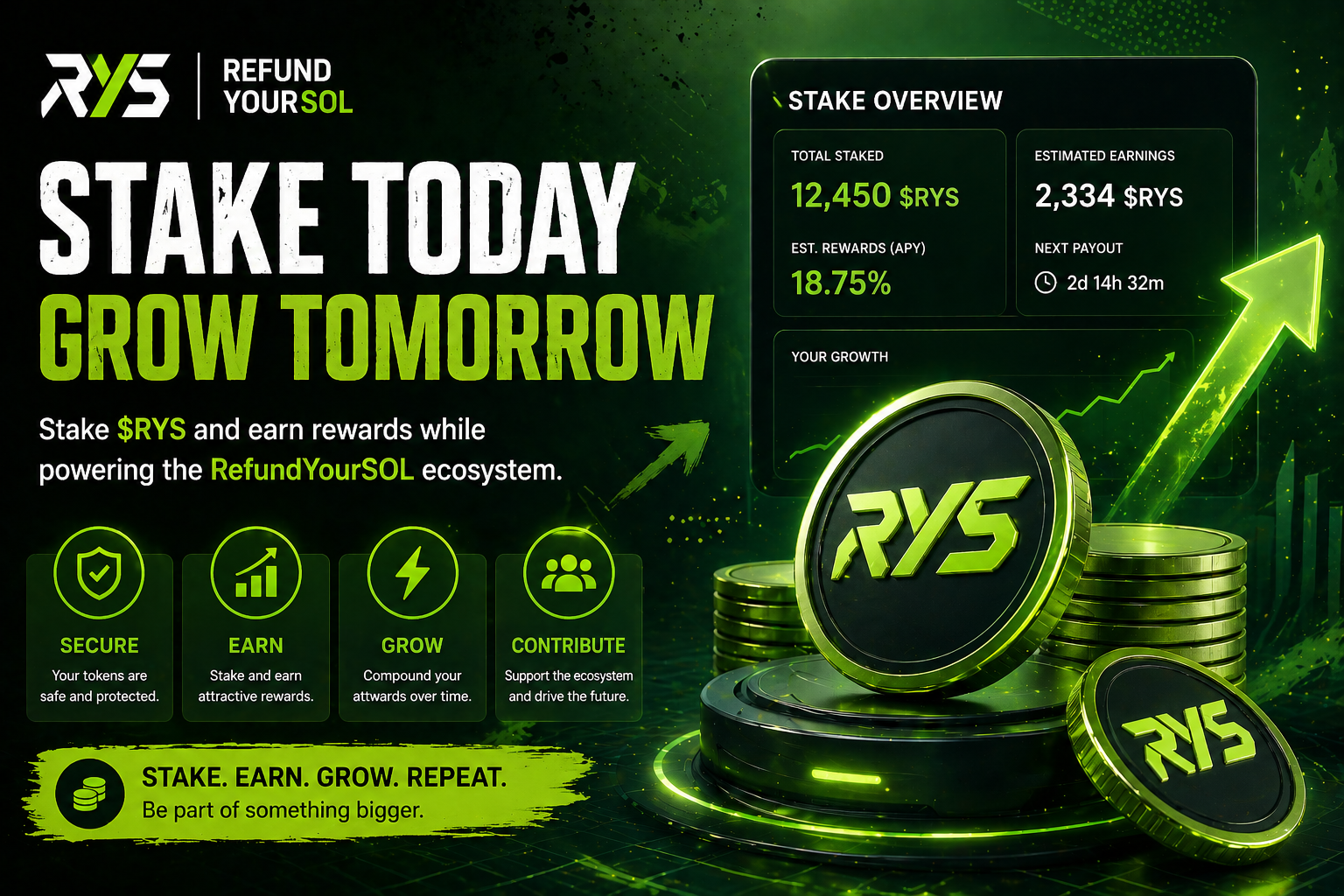  RefundYourSOL ($RYS) Staking: Stop Holding, Start Growing