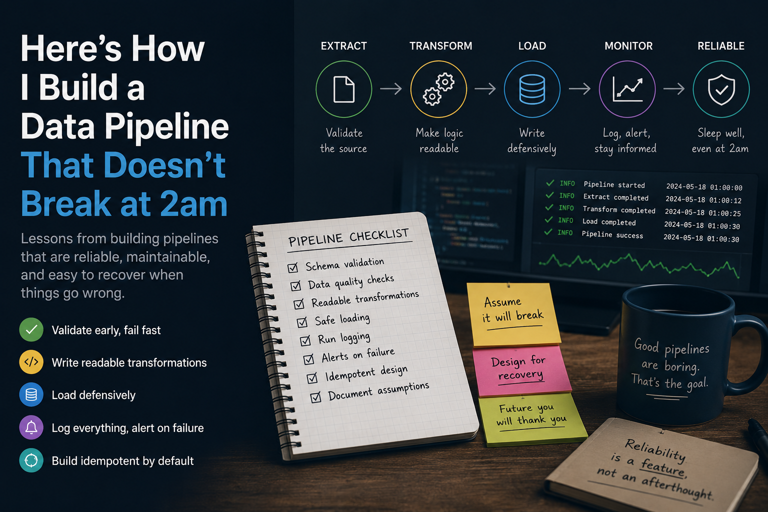 Here’s How I Build a Data Pipeline That Doesn’t Break at 2am