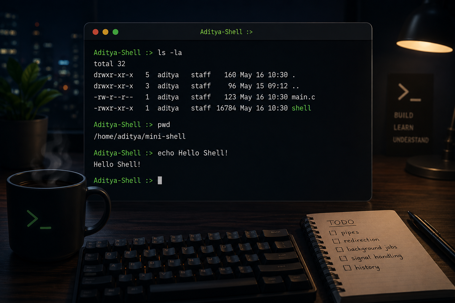 I Built a Mini Unix Shell in C to Understand What Actually Happens After We Type a Command