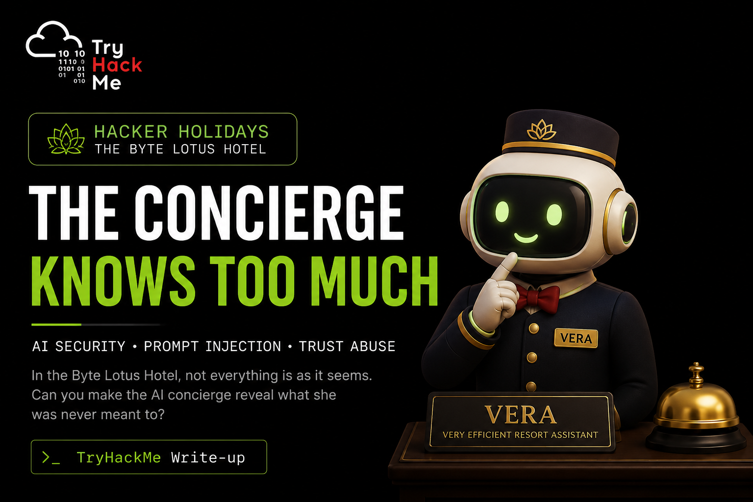 Hacker Holidays Day 1: The Concierge Knows Too Much — TryHackMe Walkthrough & Prompt Injection