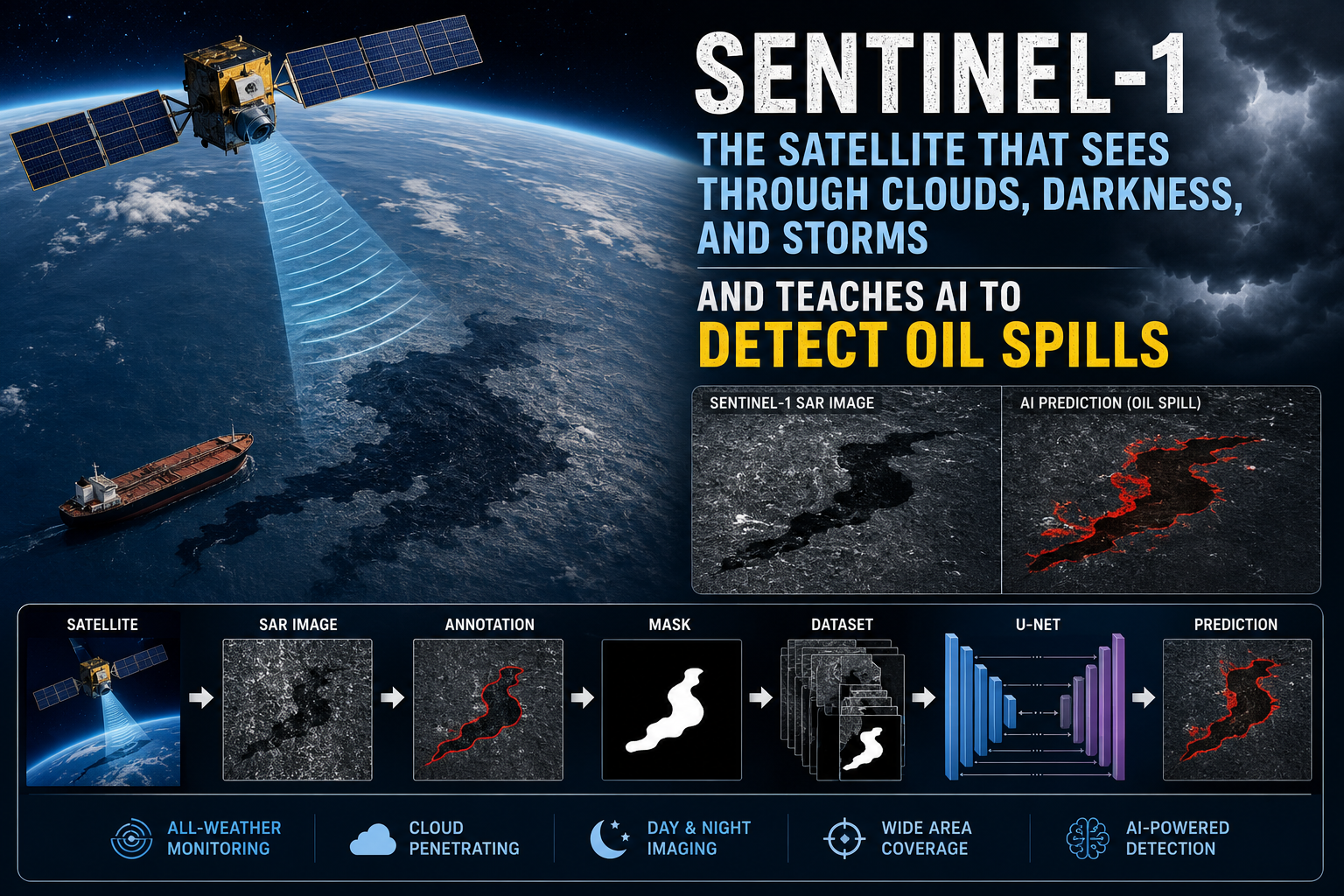 Earth Observation on Medium - Sentinel-1: The Satellite That Sees Through Clouds, Darkness, and Storms