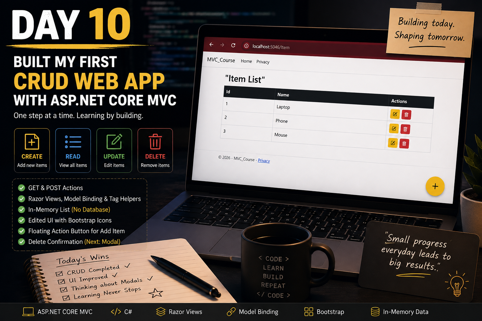 Day 10: From Learning MVC to Building My First CRUD Application