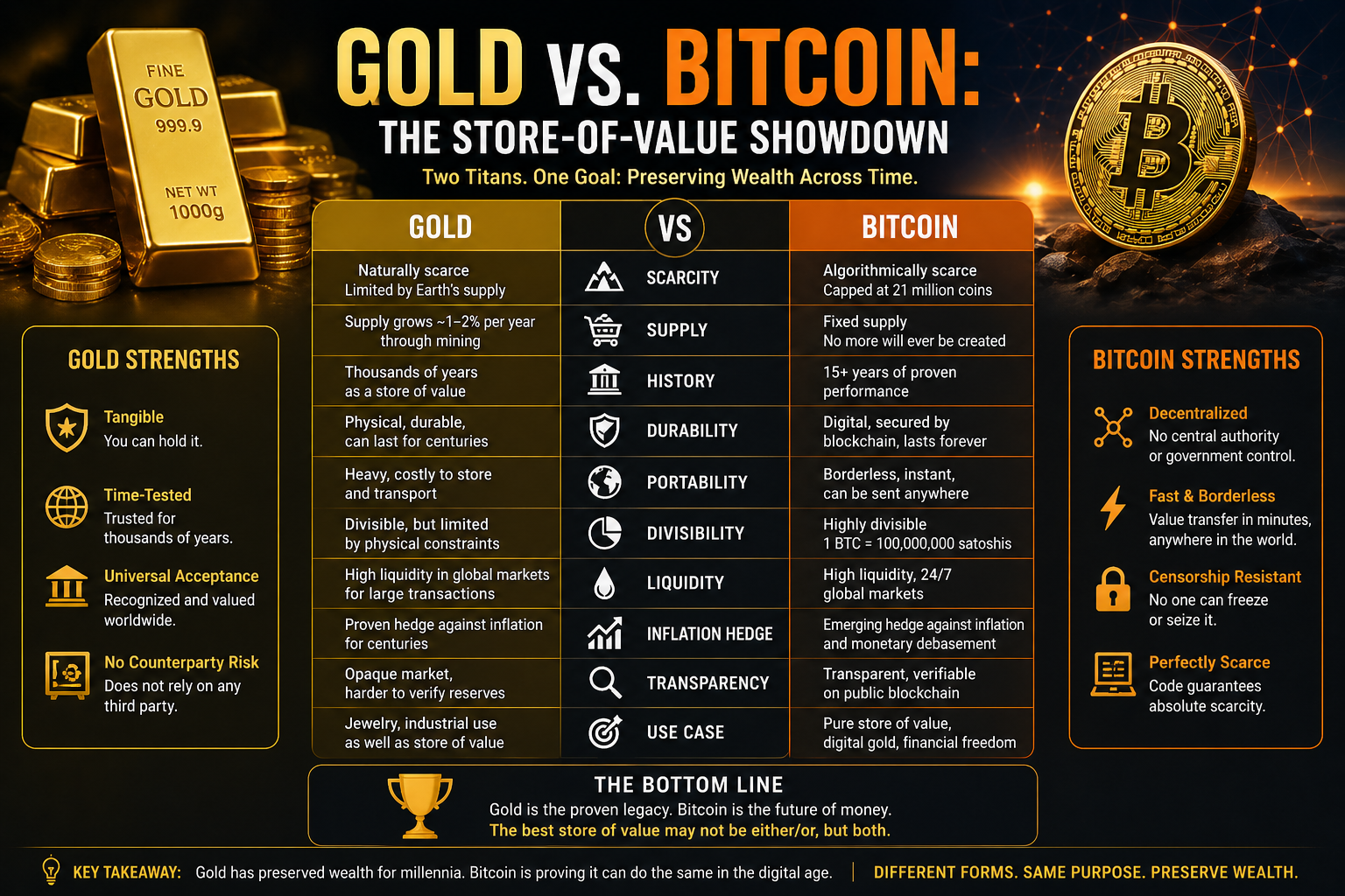 Gold vs. Bitcoin: The Store-of-Value Showdown
