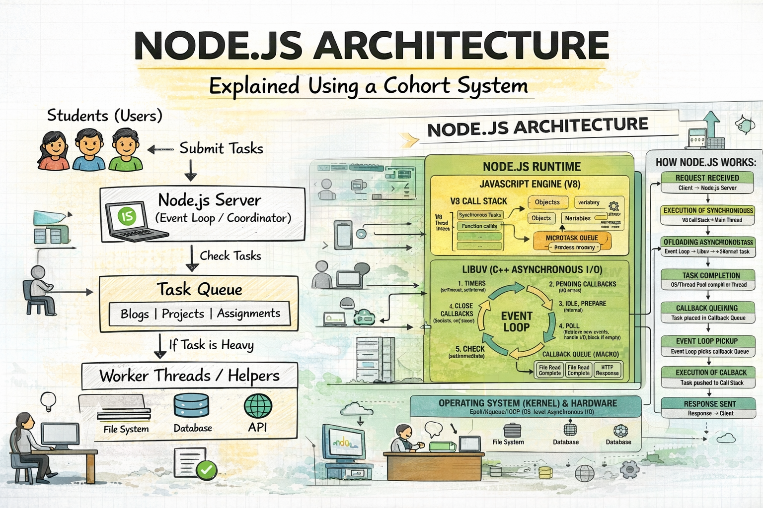 How Node.js Handles Thousands of Requests with a Single Thread