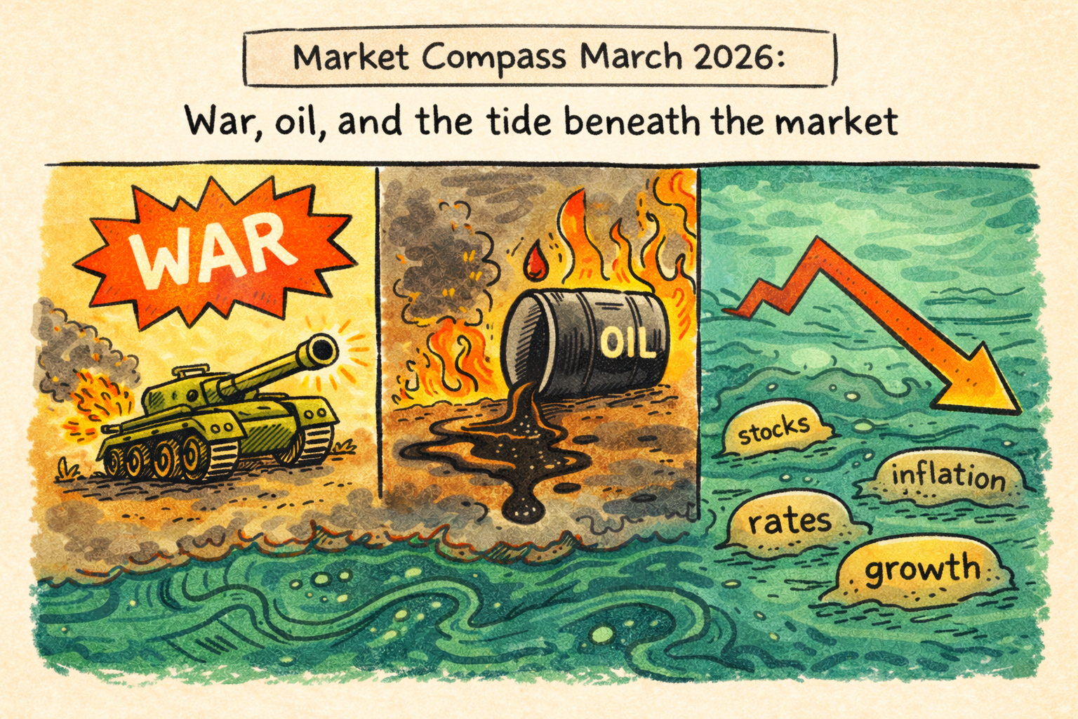 Market Compass March 2026: War, oil, and the tide beneath the market