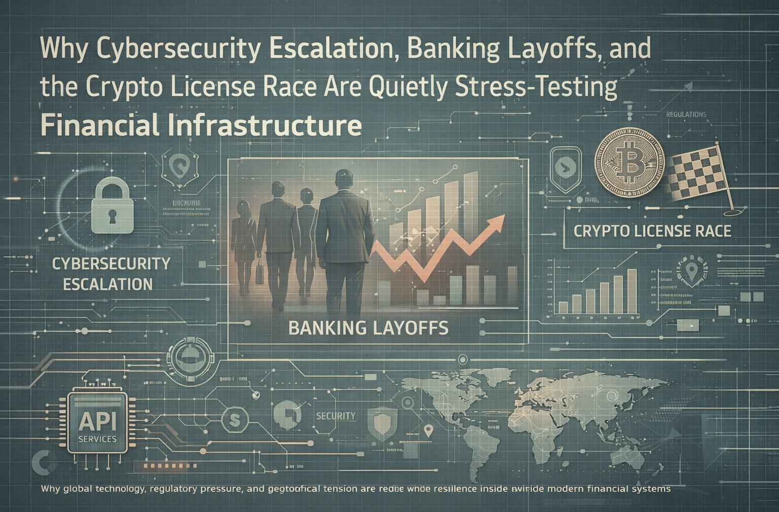 Why Cybersecurity Escalation, Banking Layoffs, and the Crypto License Race Are Quietly…