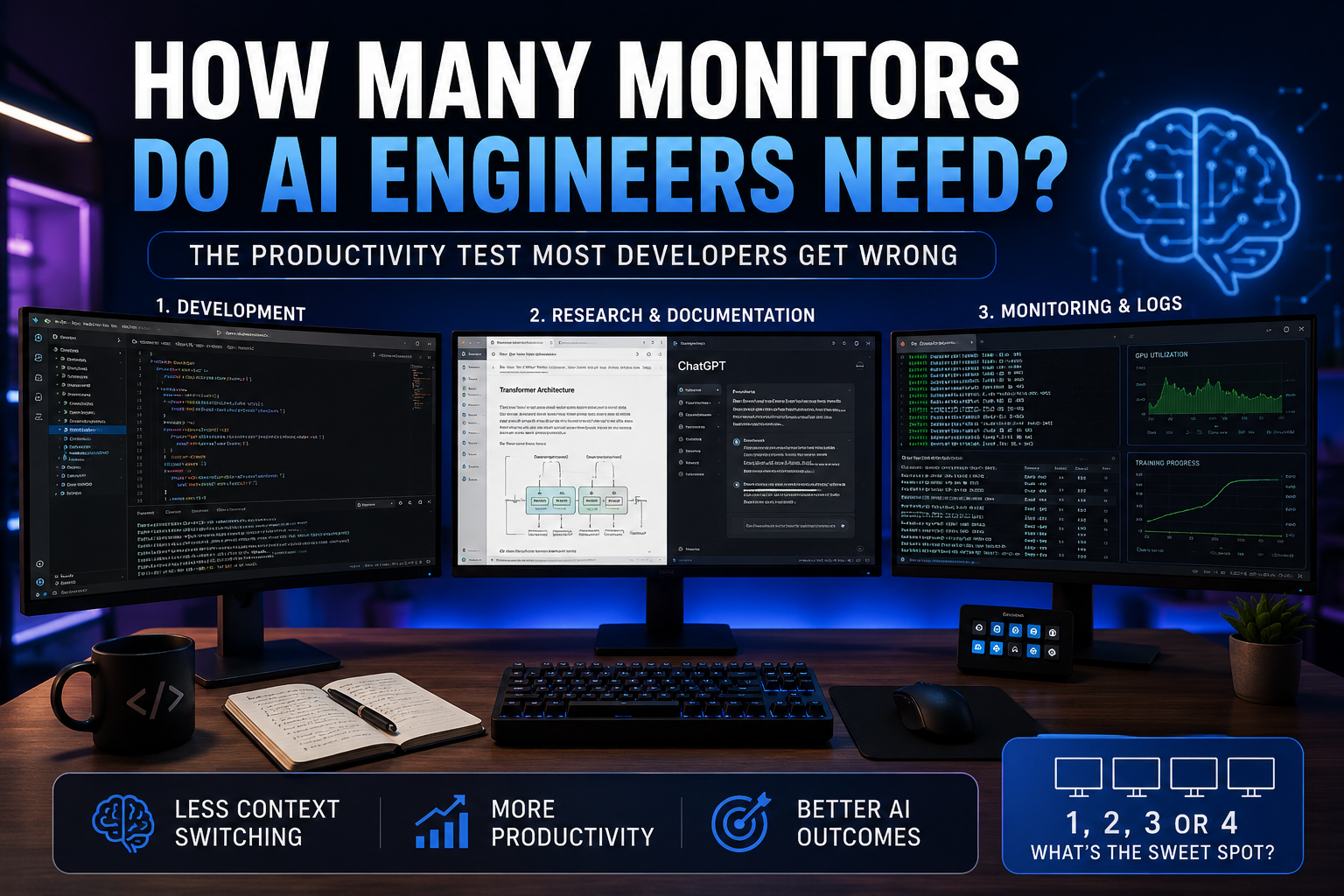 How Many Monitors Do AI Engineers Actually Need? The Productivity Test Most Developers Get Wrong