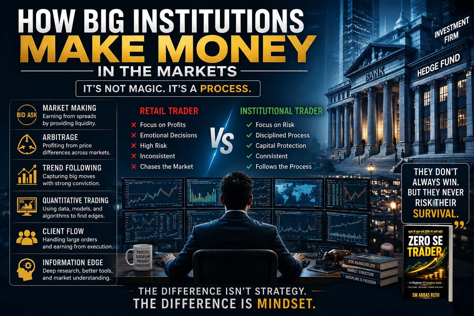 If Big Banks, Hedge Funds, and Institutions Trade the Market, How Do They Actually Make Money?