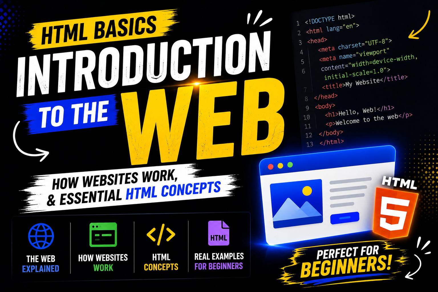 HTML Basics: Introduction to the Web, How Websites Work, and Essential HTML Concepts