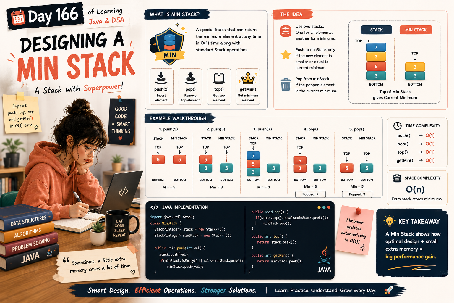 Day 166 of Learning Java & DSA: Designing a Min Stack