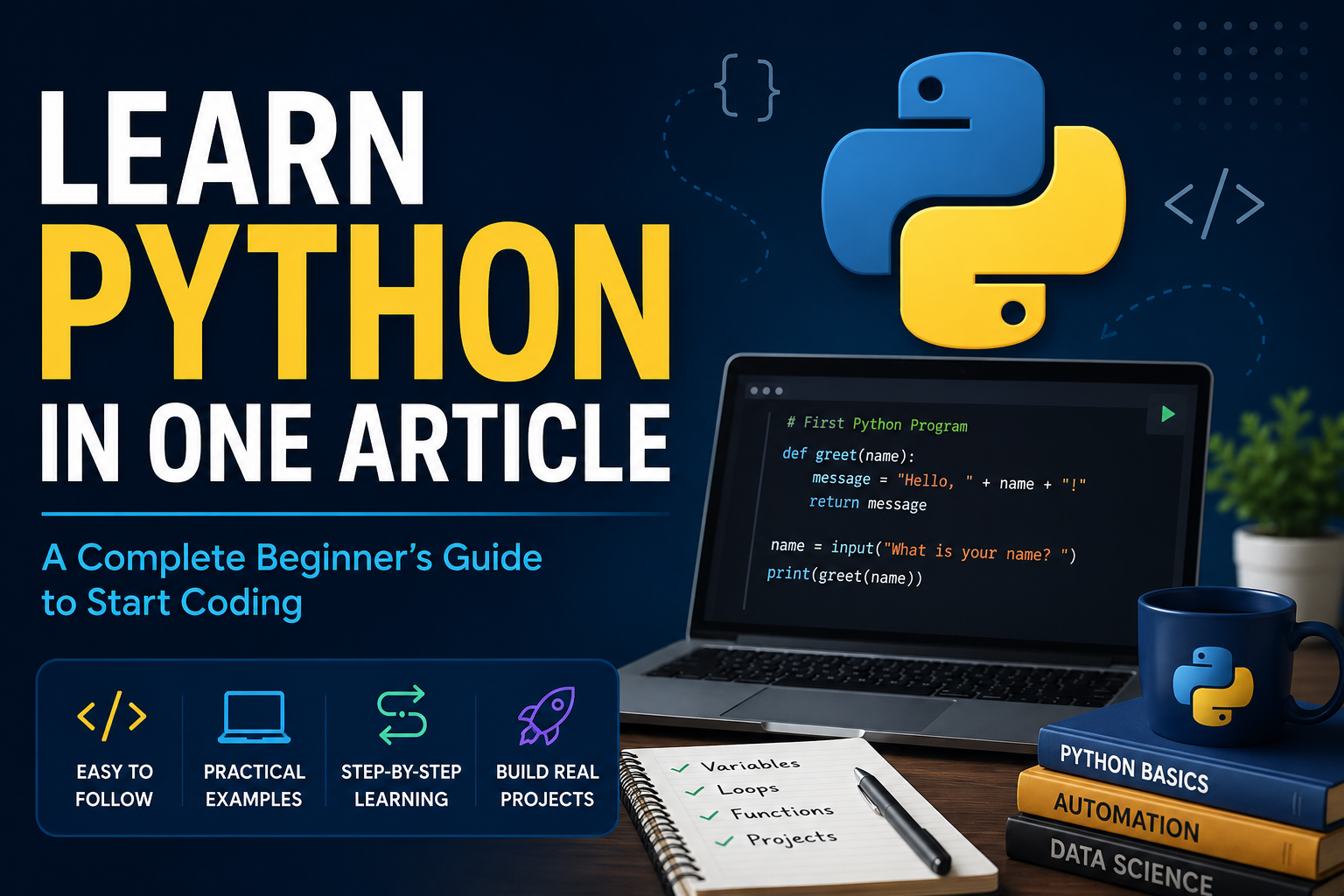 Learn Python in One Article (Even If You’ve Never Coded Before)