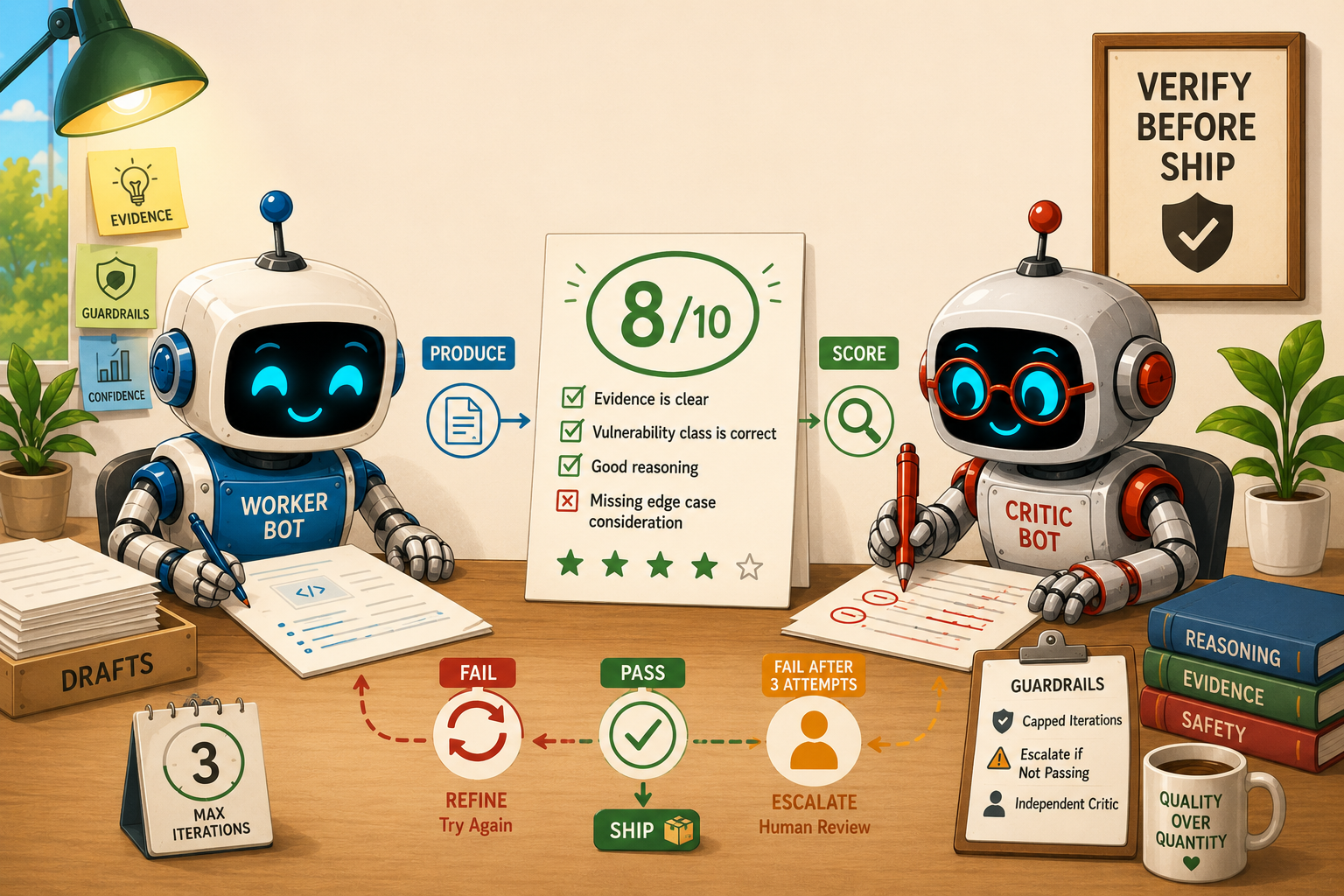 Building a Critic-Agent Loop: Scores, Refinement, and Guardrails