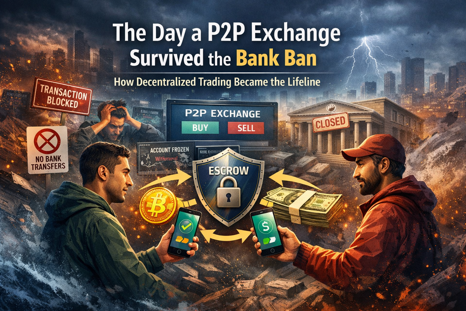 The Day a P2P Exchange Survived a Bank Ban — And Changed Everything