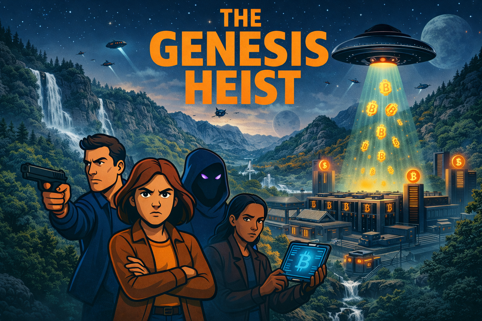 Inside The Genesis Heist -
A Web3 Comic Where Treasure Hunters Solve Cryptographic Puzzles to Win…