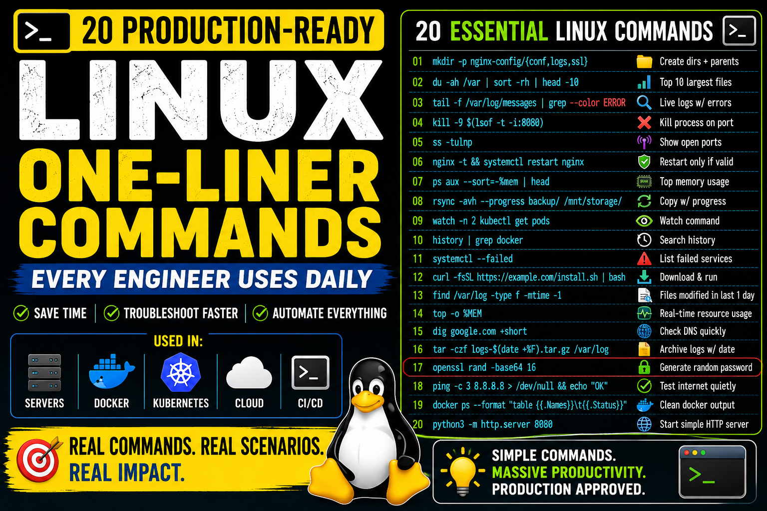 Useful Linux One-Liner Commands Used in Production