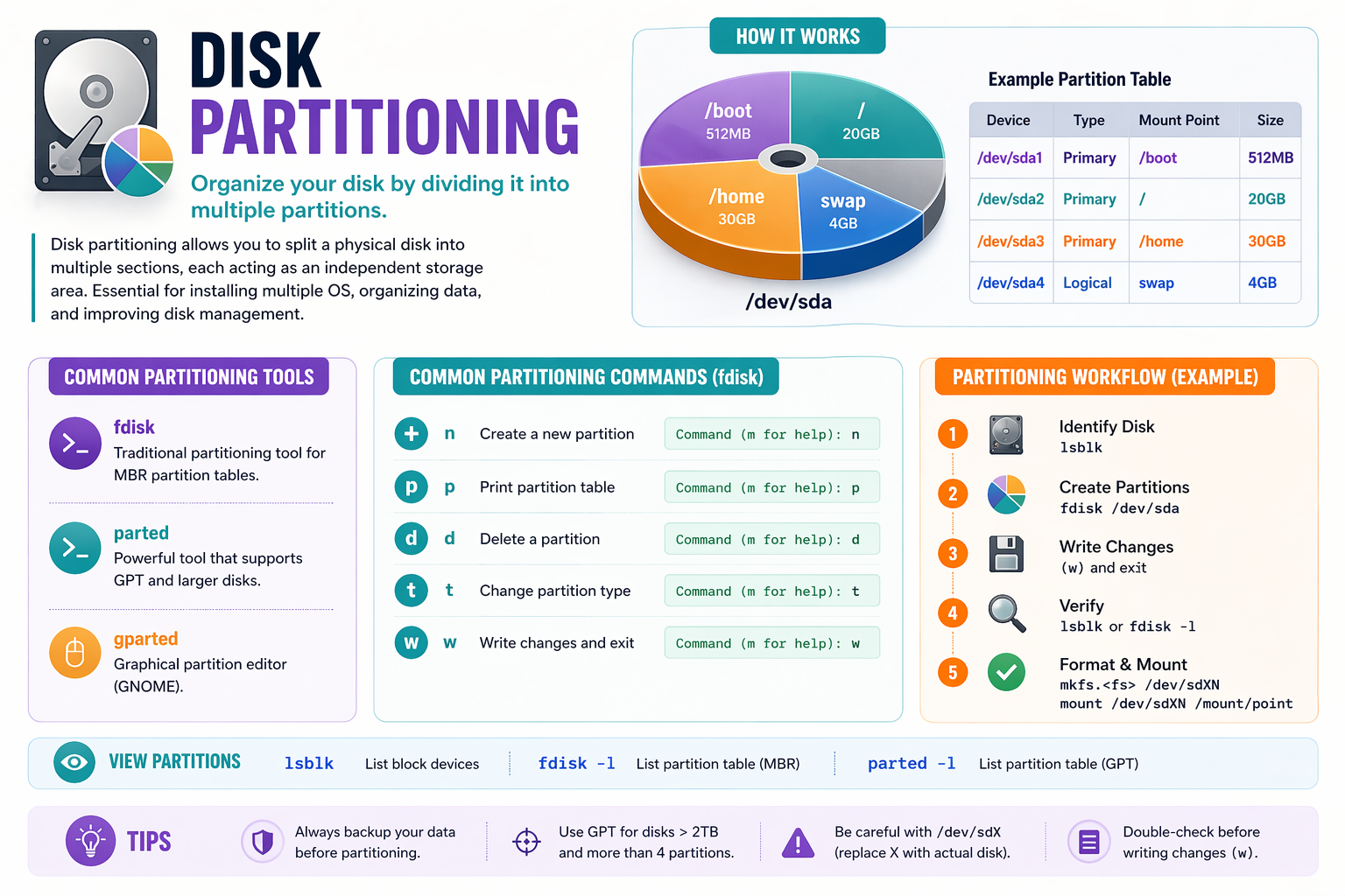 Disk Partitioning in Linux Explained for Beginners