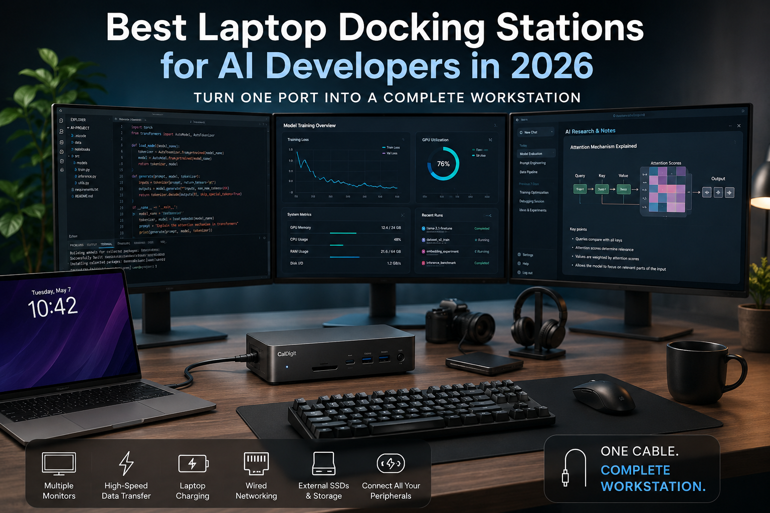 Best Laptop Docking Stations for AI Developers in 2026 (Turn One Port Into a Complete Workstation)