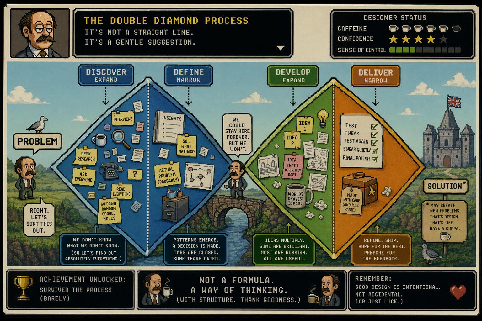 The double diamond. Or how to think in breaths.