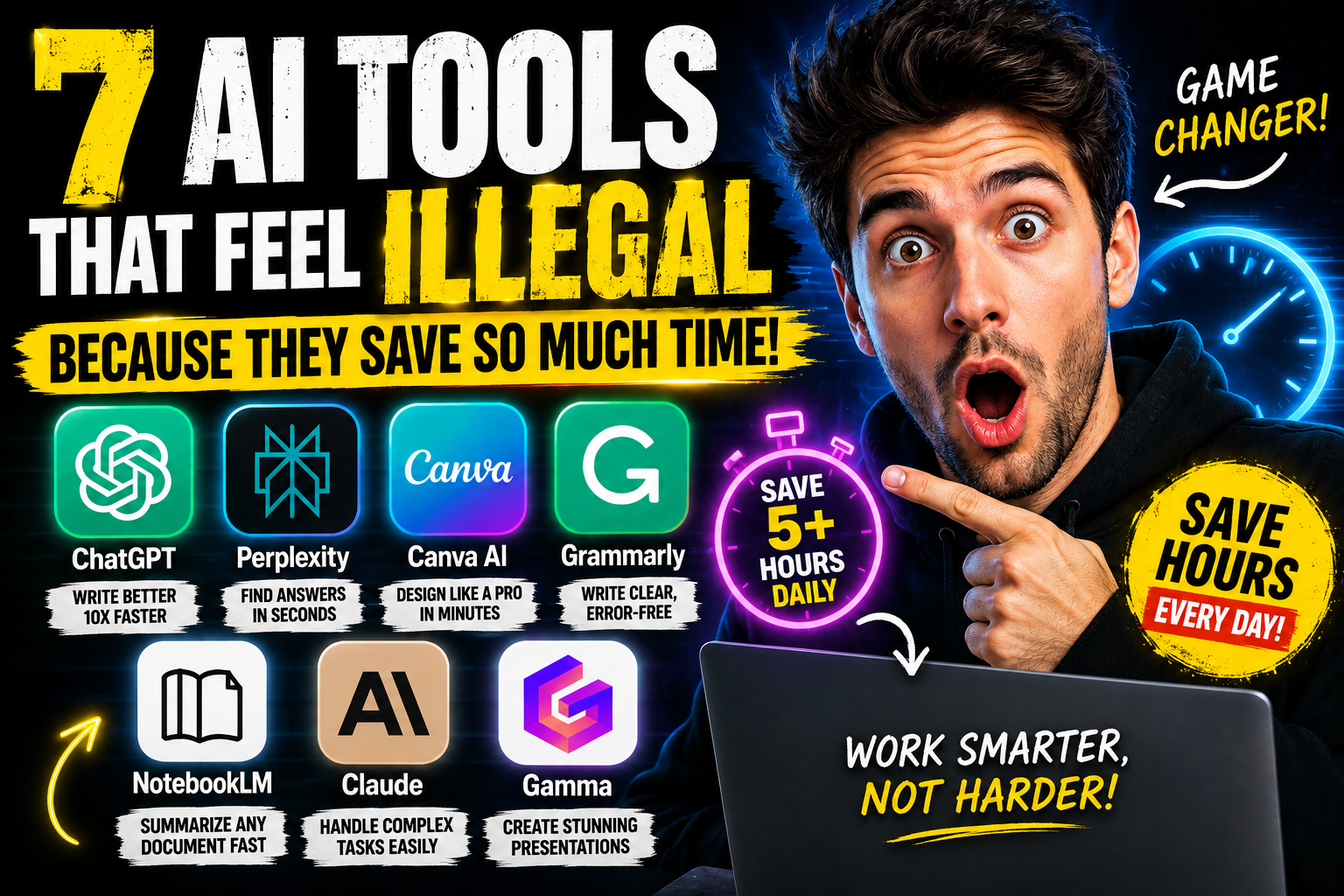 7 AI Tools That Feel Illegal Because They Save So Much Time