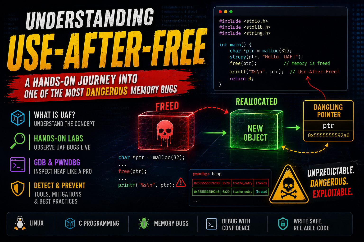 Understanding Use-After-Free in Linux: A Hands-On Journey Into One of the Most Dangerous Memory…