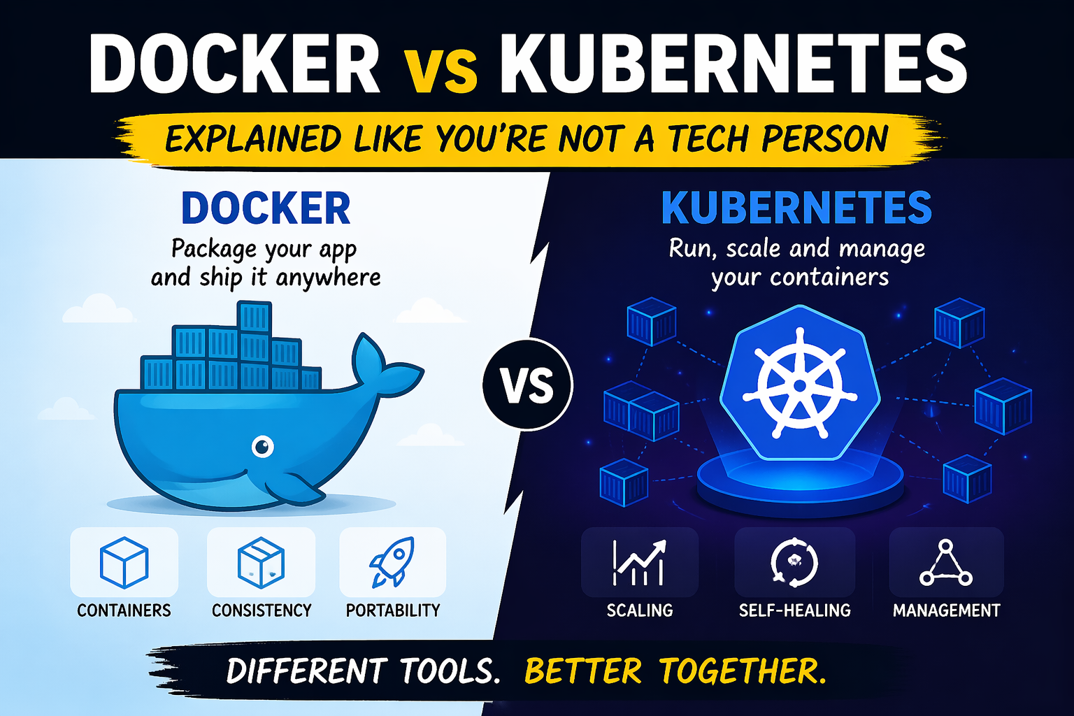 Docker & Kubernetes — The Simplest Explanation You’ll Actually Understand