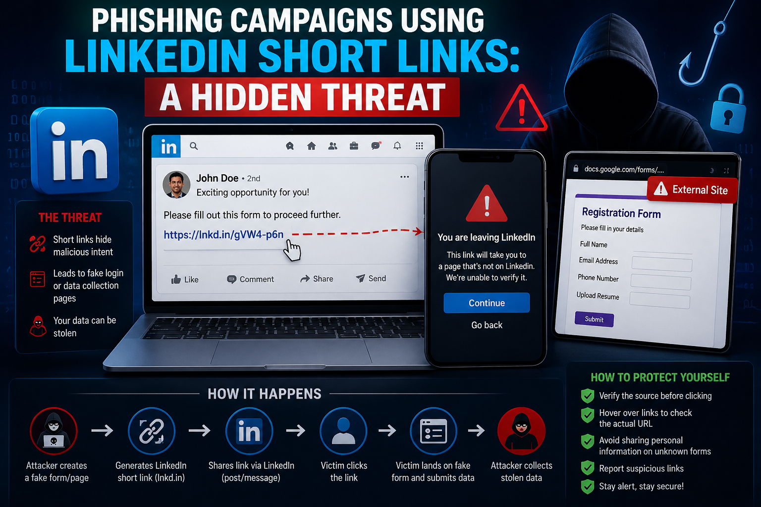 Phishing Campaigns Using LinkedIn Short Links: A Hidden Threat