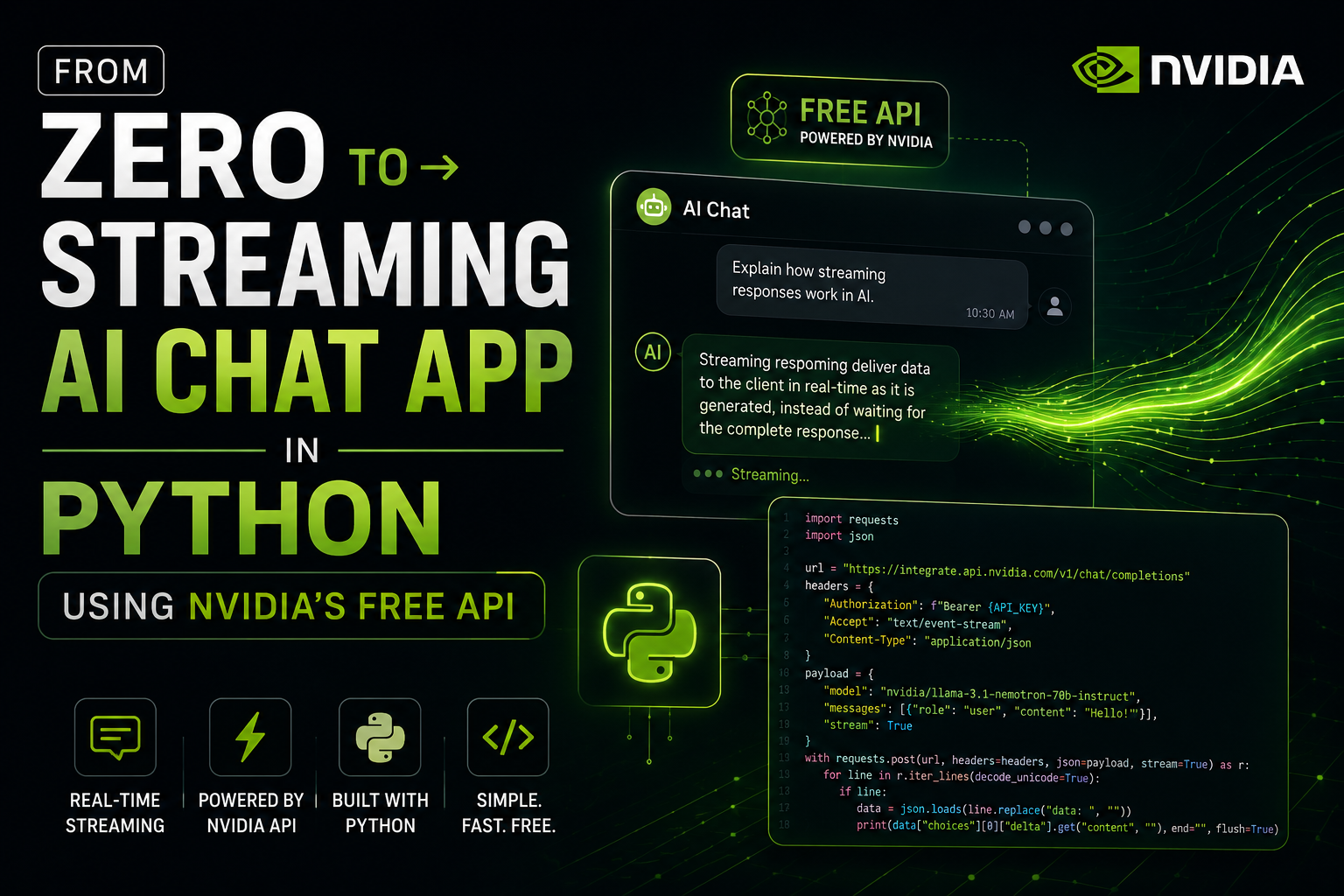 From Zero to Streaming AI Chat App in Python Using NVIDIA’s Free API