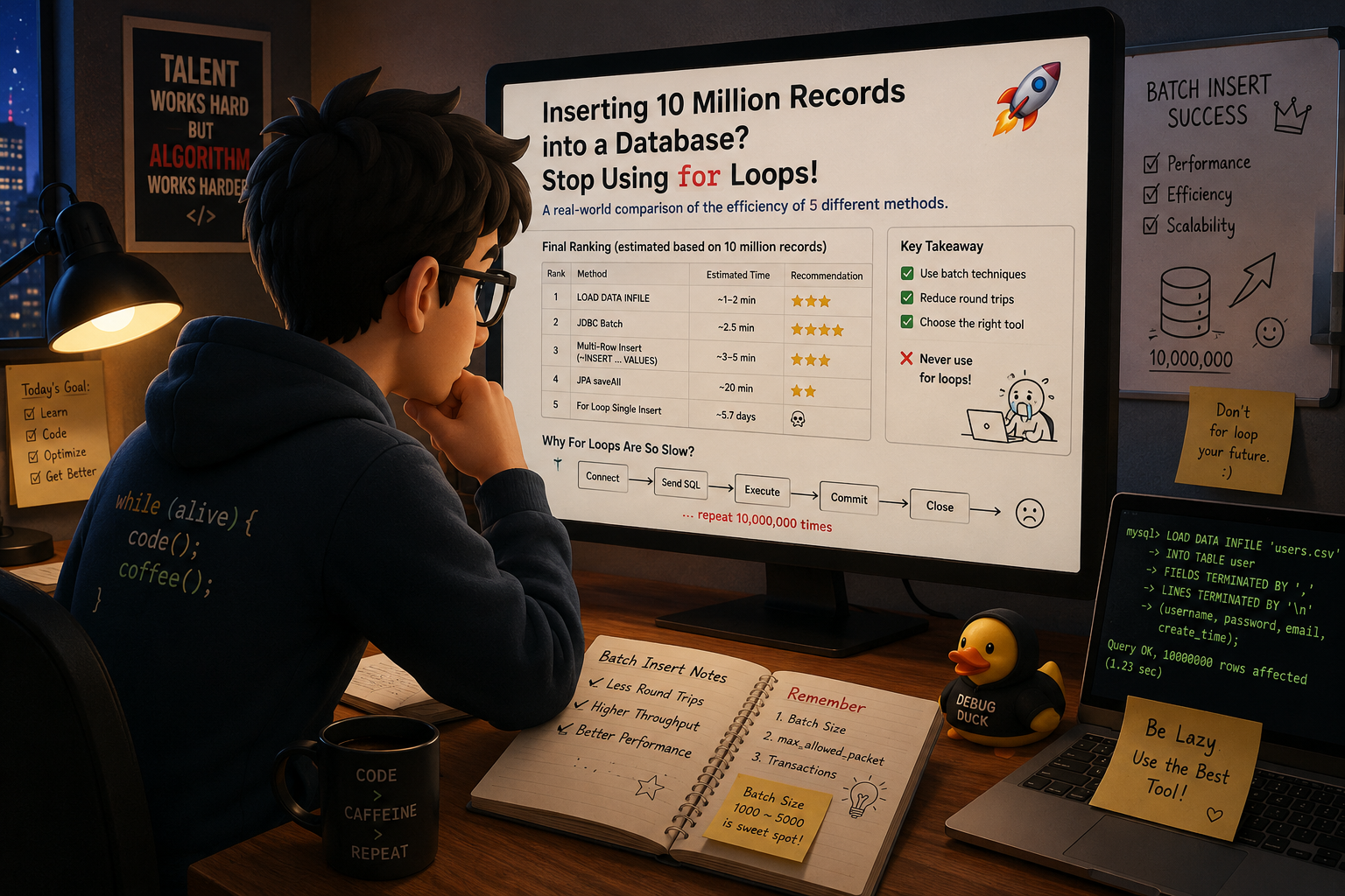 Inserting 10 Million Records into a Database? Stop Using for Loops!