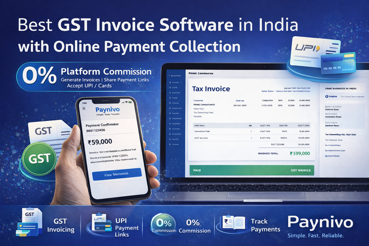 Best GST Invoice Software in India with Online Payment Collection (0% Platform Commission)