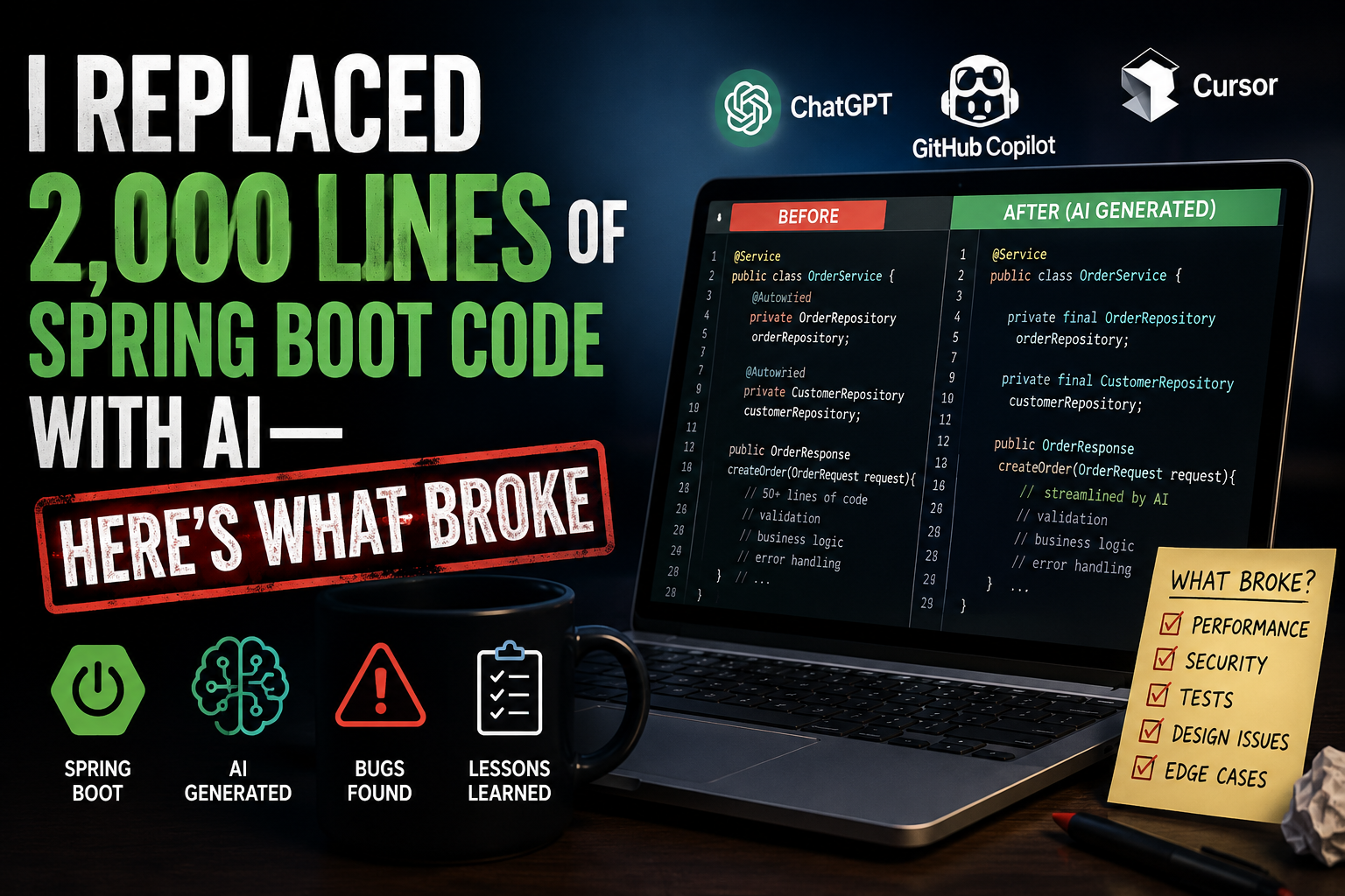 I Replaced 2,000 Lines of Spring Boot Code with AI — Here’s What Broke