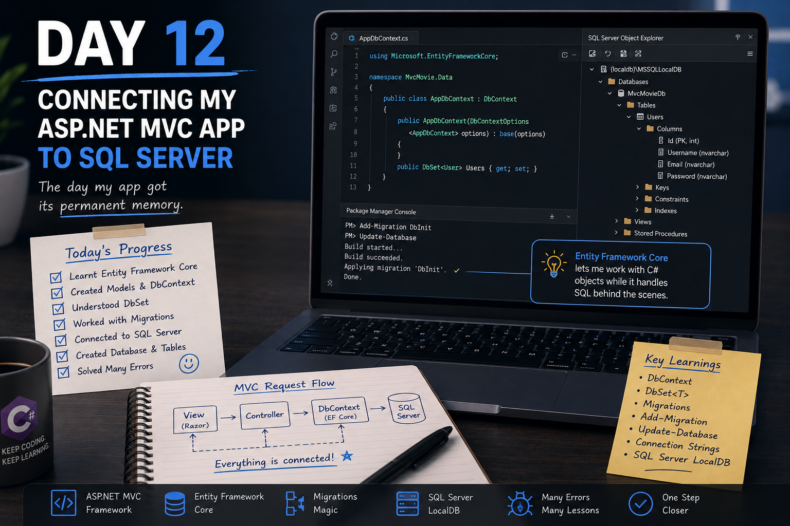 Day 12: The Day My ASP.NET MVC Application Finally Connected to a Real Database