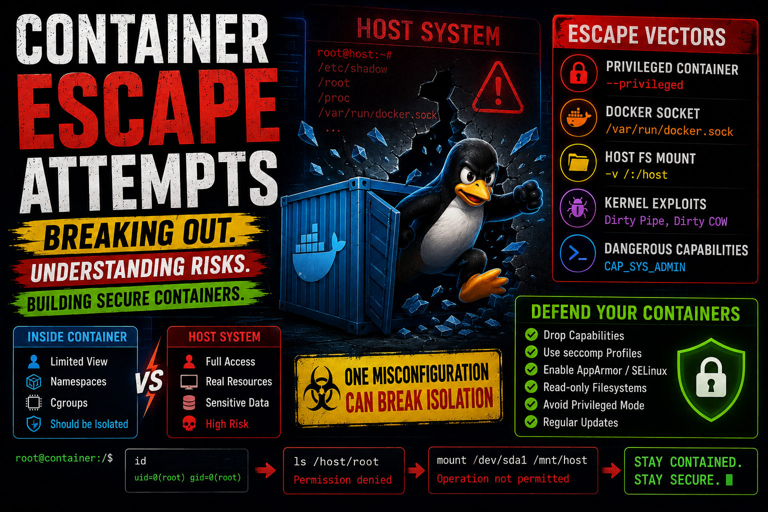 Container Escape Attempts in Linux: Breaking Out of Containers (Safely)