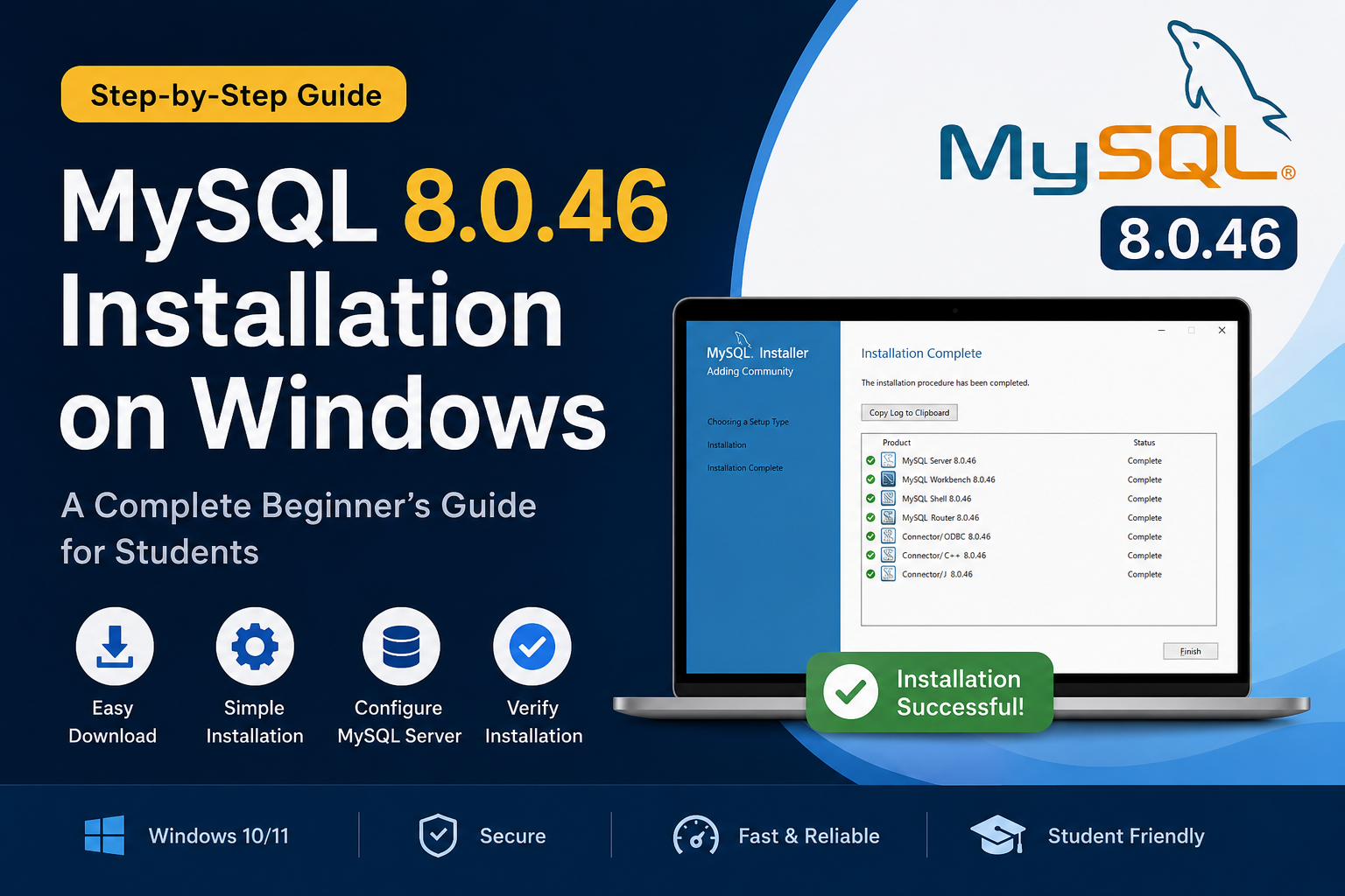 MySQL 8.0.46 Installation Guide for Students: A Complete Beginner’s Tutorial (Windows)