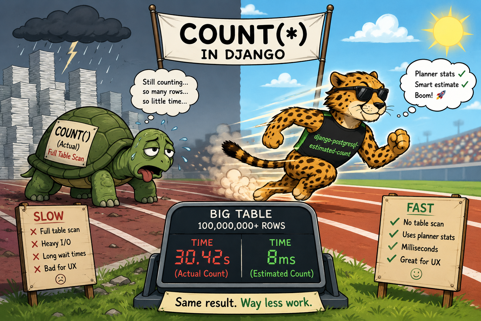 From Full Scans to Fast Estimates: Solving Django’s Big Table Count Problem