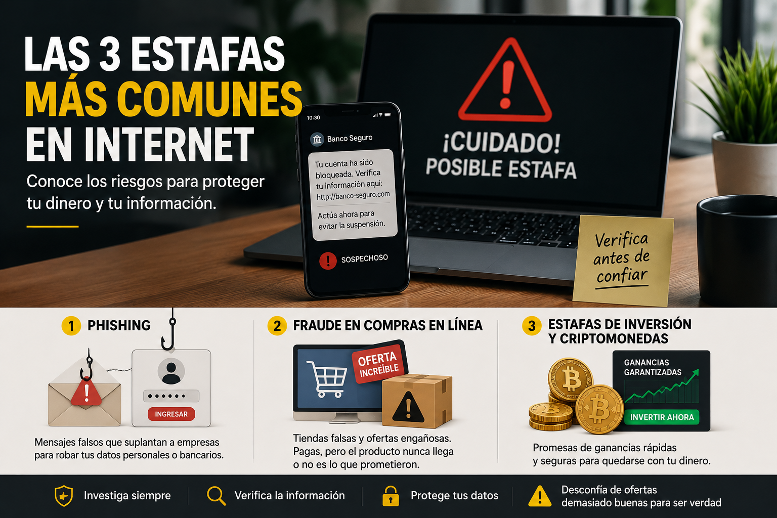 Las 3 Estafas Más Comunes en Internet y Cómo Evitarlas