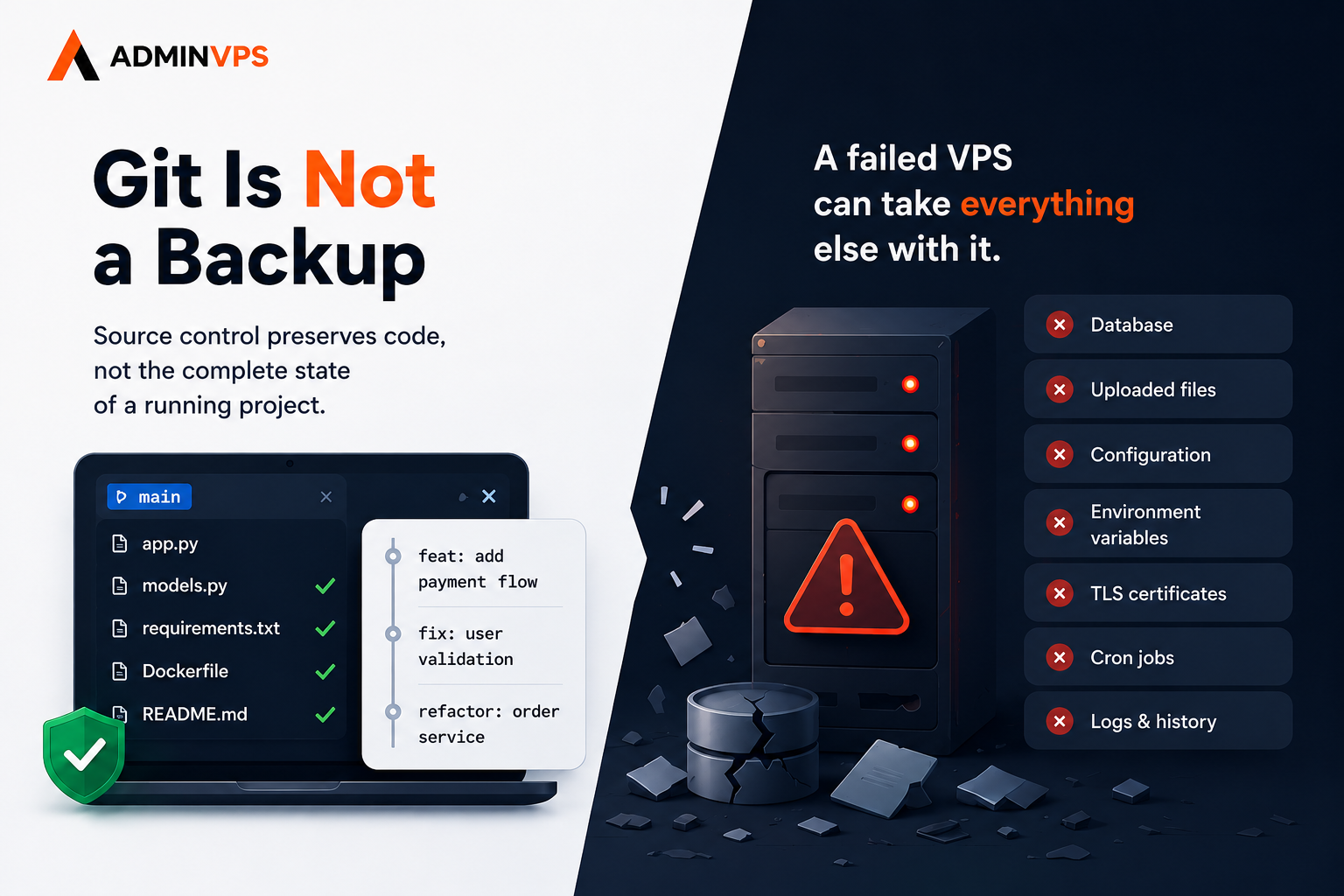VPS Backups: Why “Everything Is in Git” Cannot Save Your Project