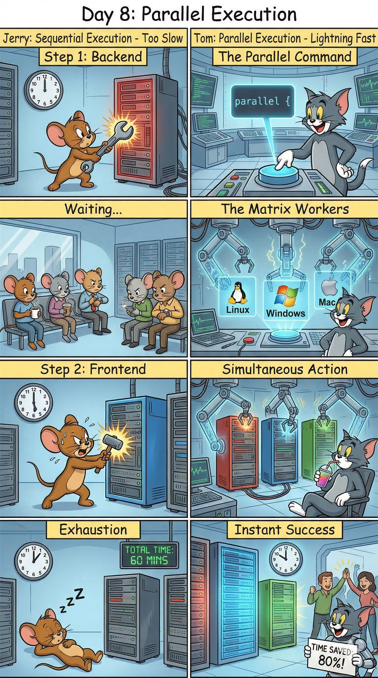 Day 8: The Need for Speed — Mastering Parallel Execution, Matrix Builds, and failFast in Jenkins.