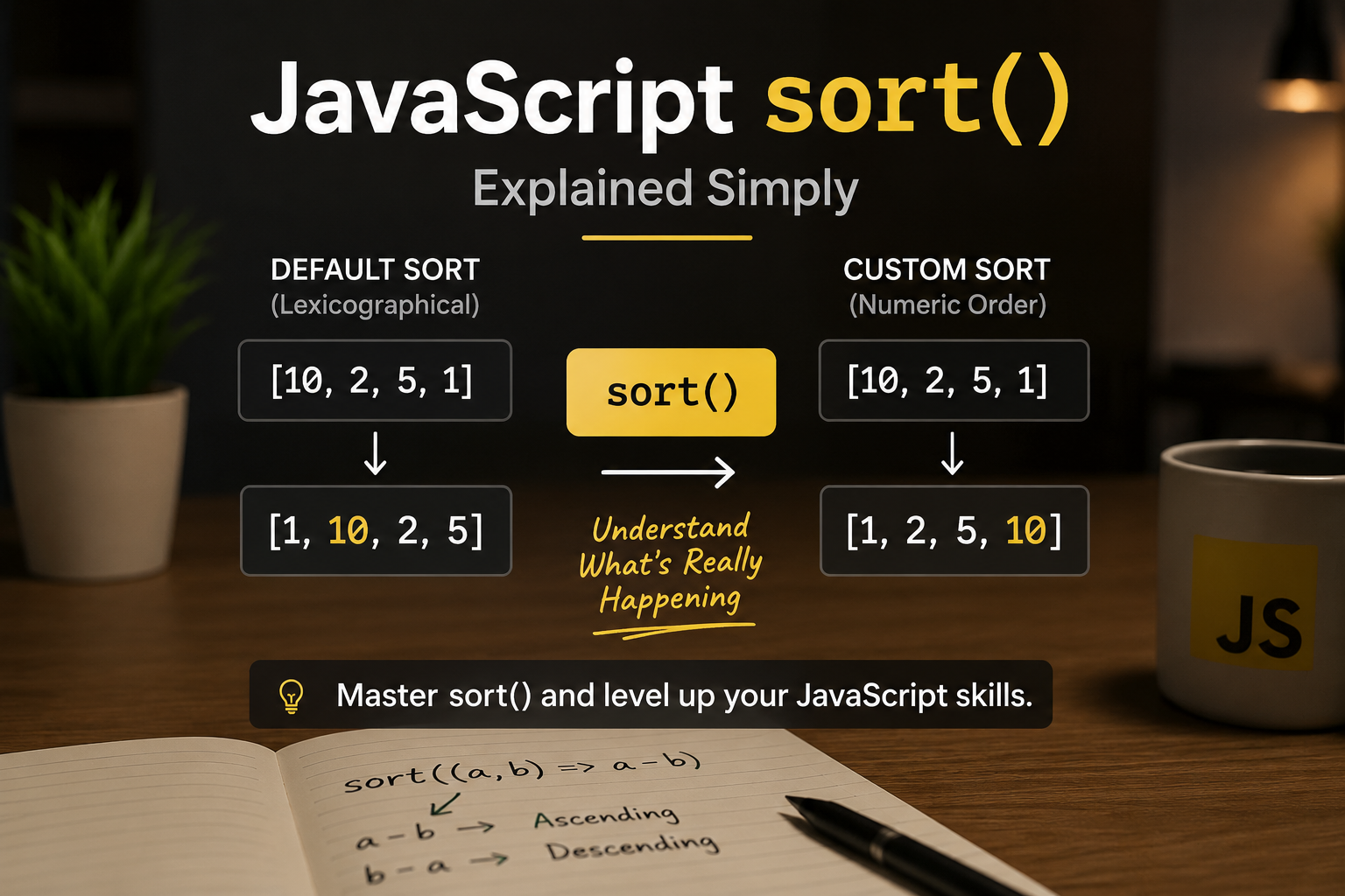 JavaScript sort() Explained Simply: The One Concept That Confuses Almost Every Beginner