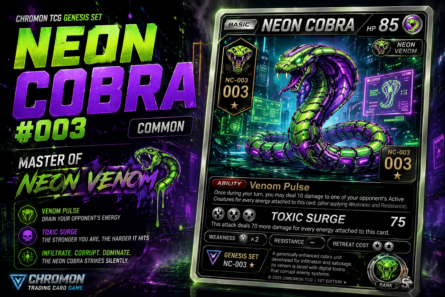 CHRONOM TCG: Why Neon Cobra #003 [Common] Is a Hidden Genesis Gem
