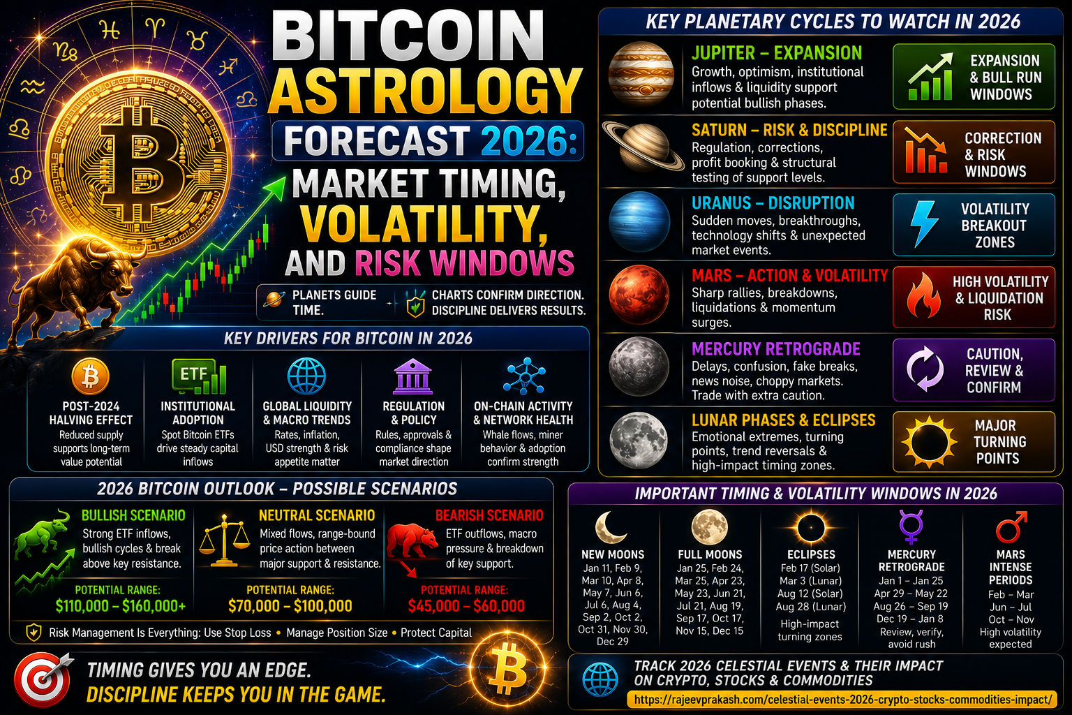 Bitcoin Astrology Forecast 2026: Market Timing, Volatility, and Risk Windows