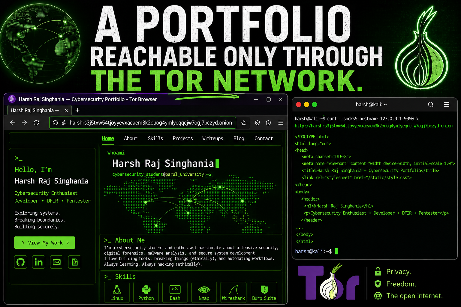 I Built My Portfolio on the Dark Web (With Custom/Vanity Onion Address): Here’s What I Learned