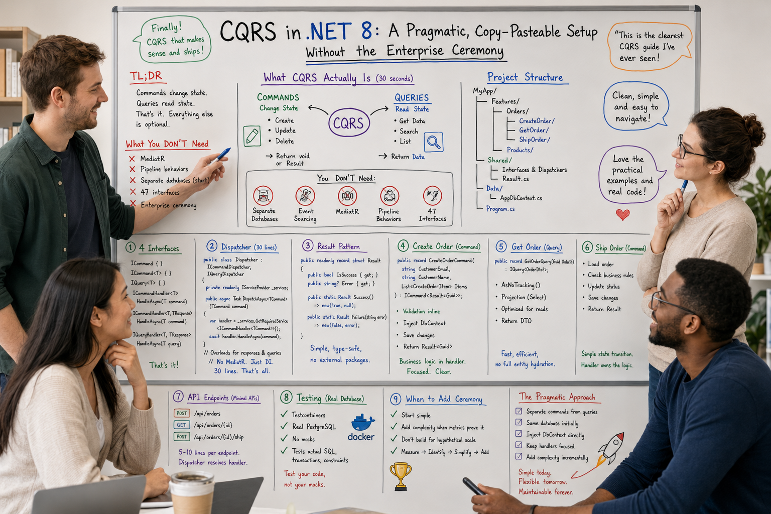 CQRS in .NET 8: A Pragmatic, Copy-Pasteable Setup Without the Enterprise Ceremony