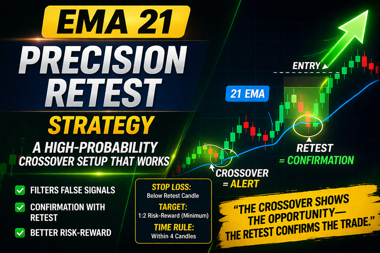 Precision Retest: My High-Probability EMA 21 Crossover Strategy