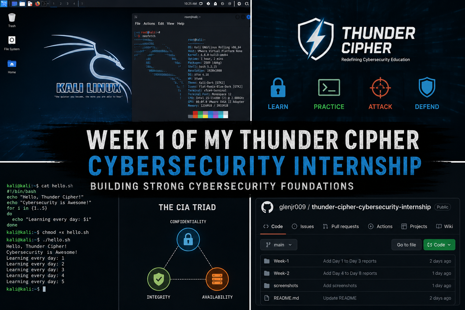 Week 1 of My Thunder Cipher Cybersecurity Internship: Building Strong Cybersecurity Foundations