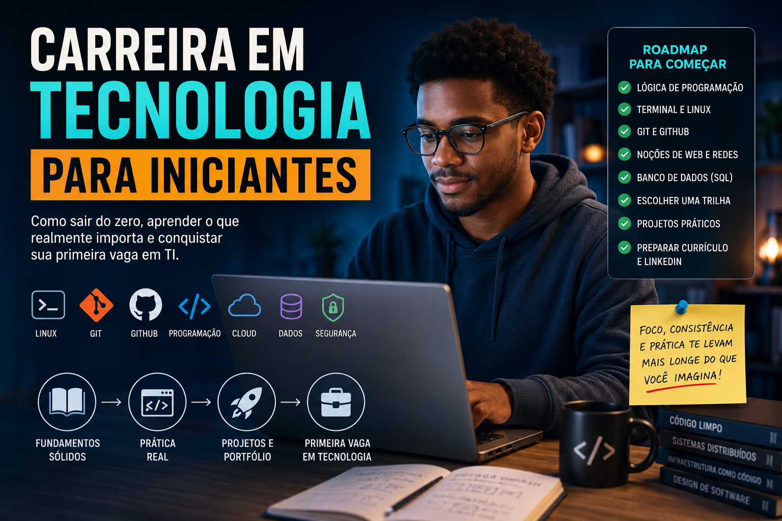 Carreira em tecnologia para iniciantes: guia prático para sair do zero