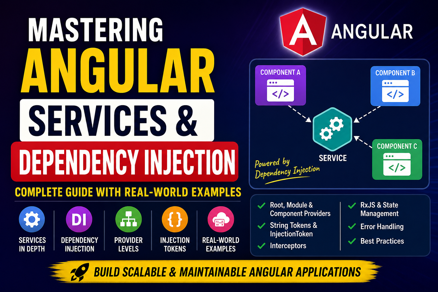 Angular Services & Dependency Injection — Complete Guide with Real-World Examples